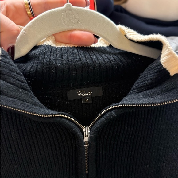 Rails Tessa Sweater in Onyx Ivory Stripe - Picture 2 of 4